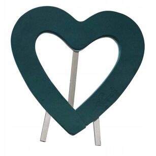 Serce otwarte na stojaku z gąbką do kwiatów ciętych.